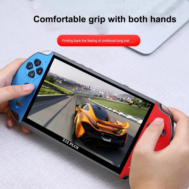 Gaming Console X12 - X12 Plus ポータブルゲームコンソール、7.0インチHDスクリーン、ポータブルオーディオビデオプレーヤー、クラシックゲーム、1万個以上の無料内蔵ゲーム