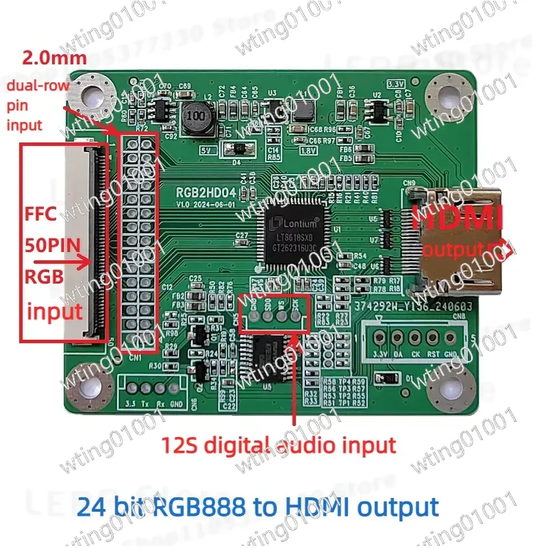 Gaming Console Definition - 50ピンRGB to HDMIアダプターケーブル高解像度ビデオオーディオコンバーター、1080P対応、ゲーム機、PCモニター、ディスプレイ用