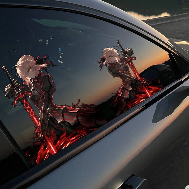 Gaming Console Car - ゲーミングフェイト アルトリア 車用ステッカー かわいいアニメキャラクター バイク用デカール ビニール素材