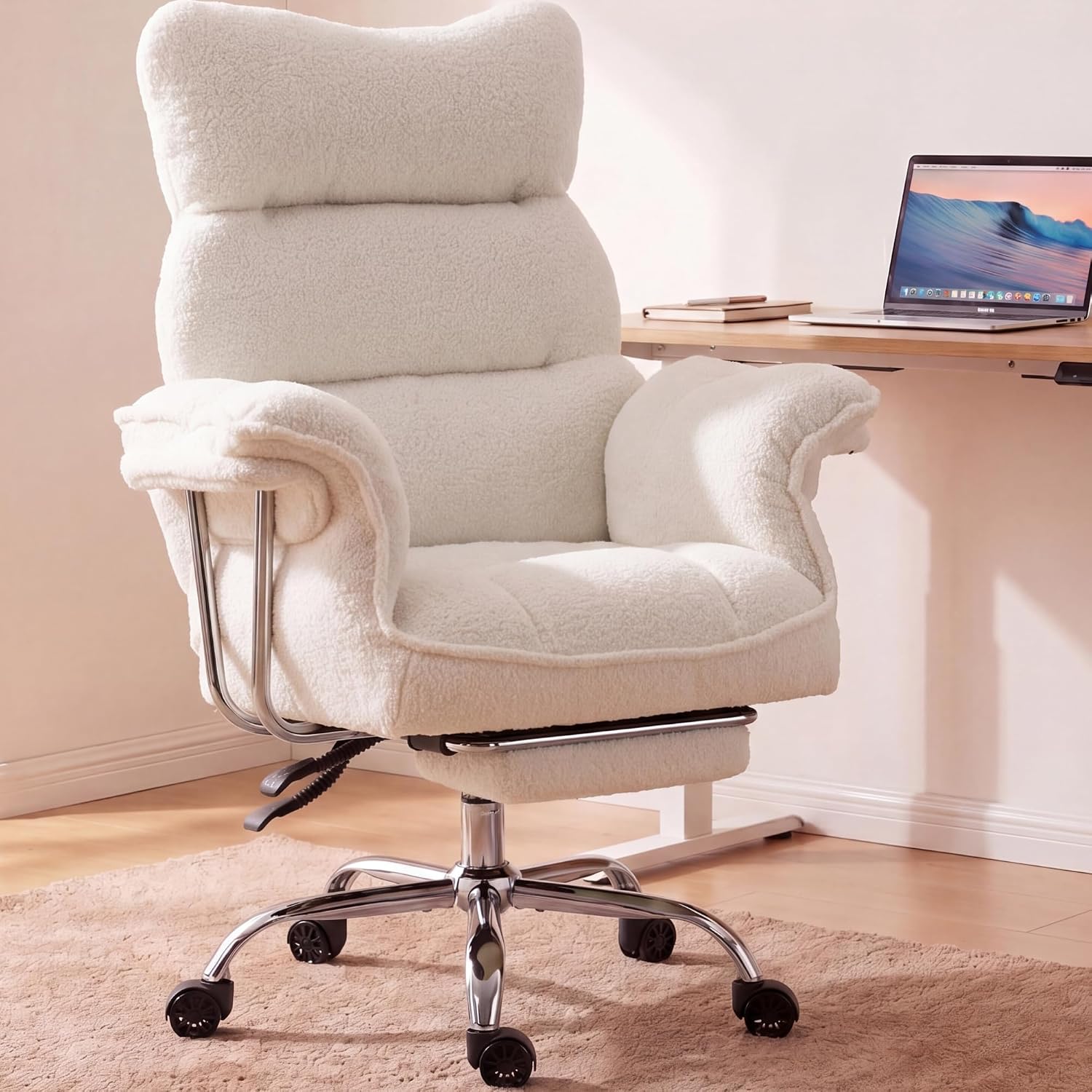 Gaming Chair Cushion - 大型で背の高いオフィスチェア、人間工学に基づいたデスクチェア、厚いクッション、広いシートとアームレスト付きコンピューターゲーミングチェア、カスタマイズ可能