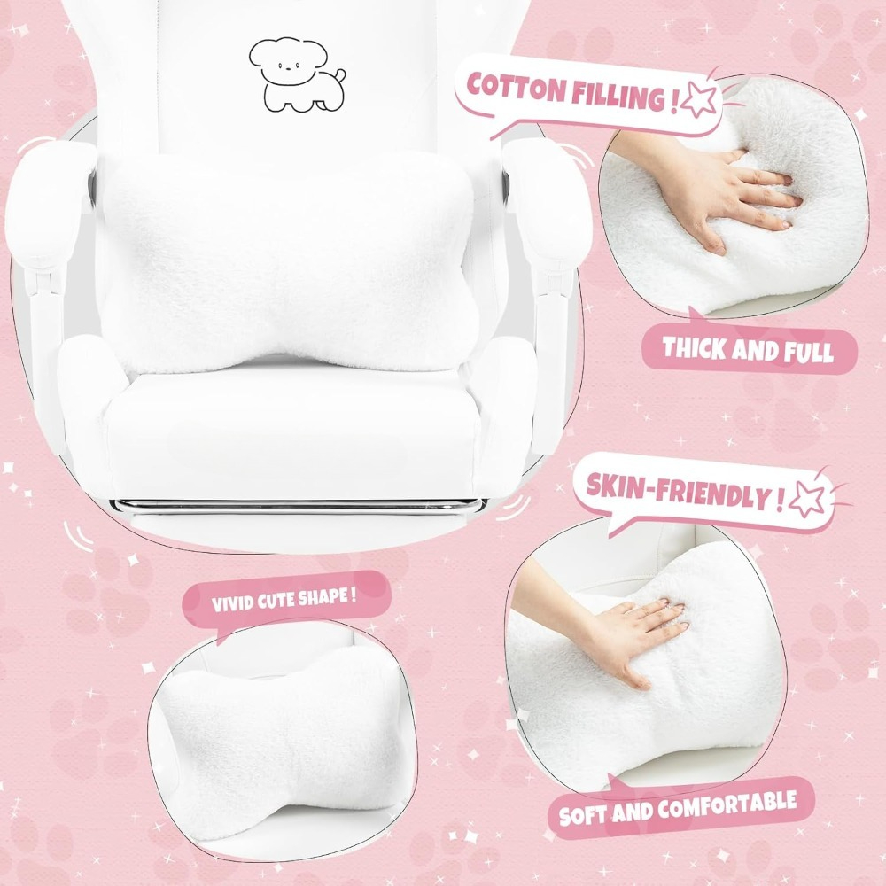 ランバークッションと装飾耳付きのかわいいゲーミングチェア、フ - Gaming Chair Cushion のレビューと価格