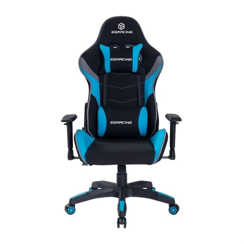 黒と青のゲーミングチェア、ヘッドレストとランバークッション付 - Gaming Chair Cushion のレビューと価格