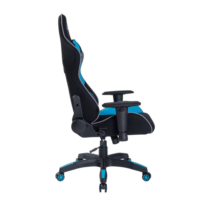 黒と青のゲーミングチェア、ヘッドレストとランバークッション付 - Gaming Chair Cushion のレビューと価格