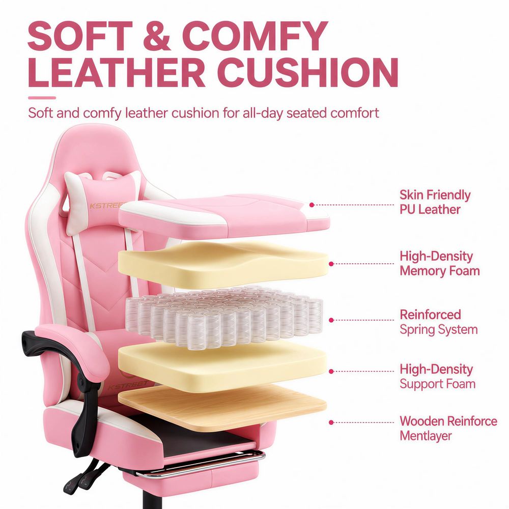 ゲーミングチェア、人間工学に基づいたハイバックコンピューター - Gaming Chair Cushion のレビューと価格