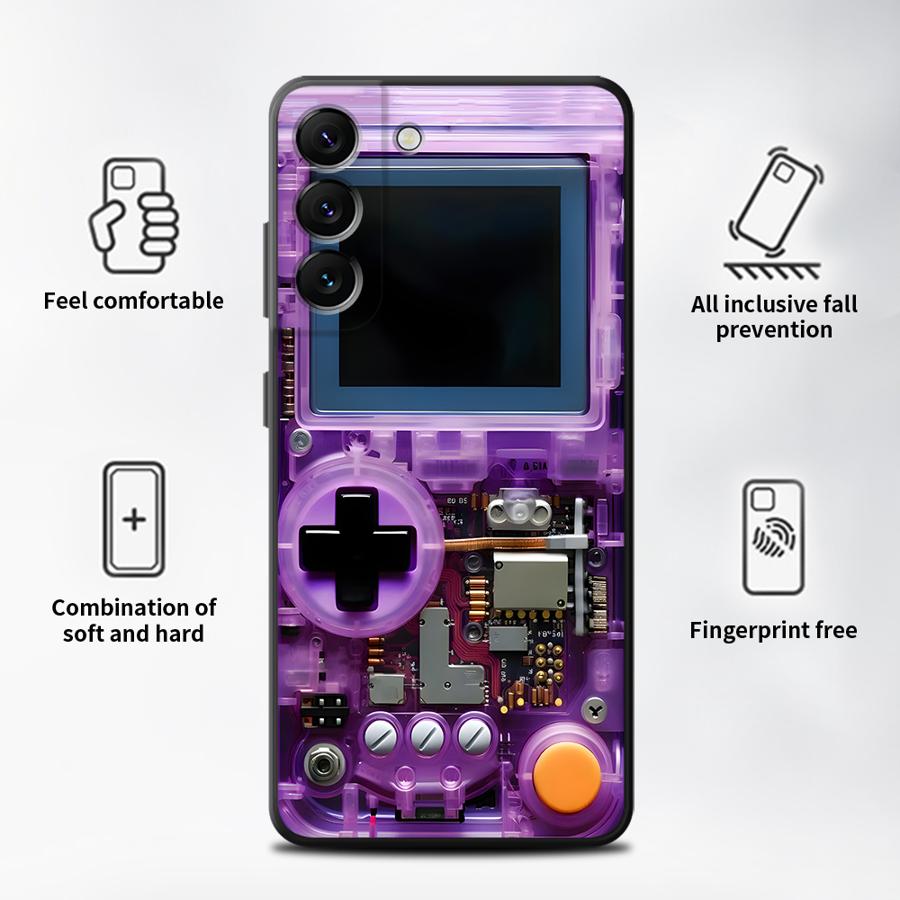 パープルゲーミングコンソール風スマホケース サムスン Gal - Gaming Console In Phone のレビューと価格