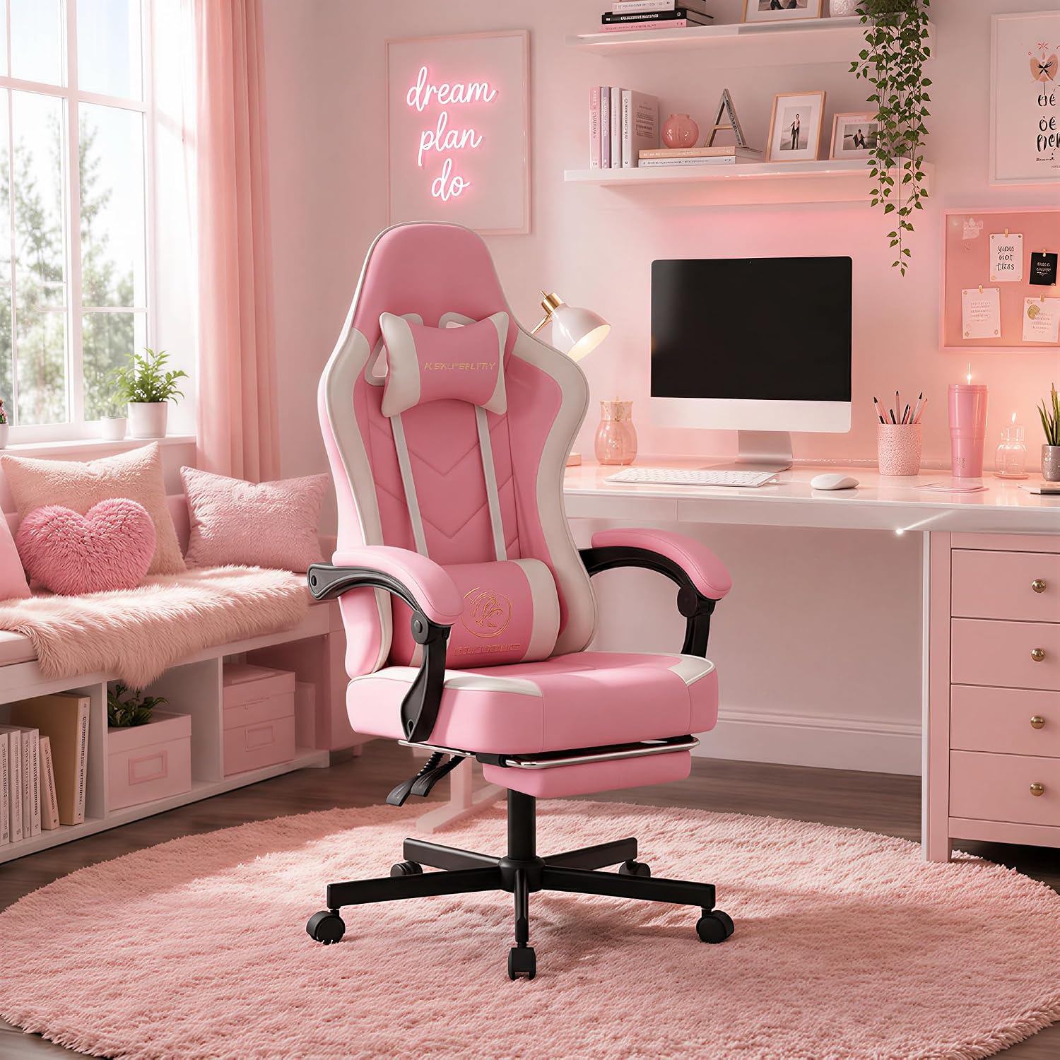 人間工学に基づいたハイバックゲーミングチェア、フットレスト、 - Gaming Chair Cushion のレビューと価格