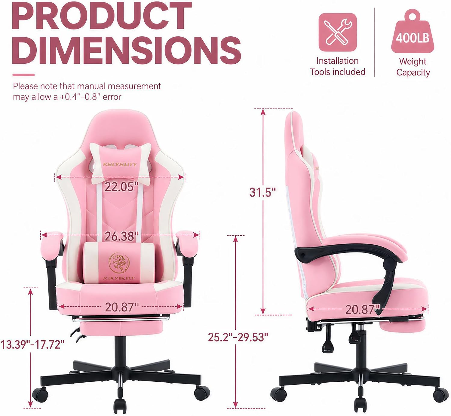 人間工学に基づいたハイバックゲーミングチェア、フットレスト、 - Gaming Chair Cushion のレビューと価格