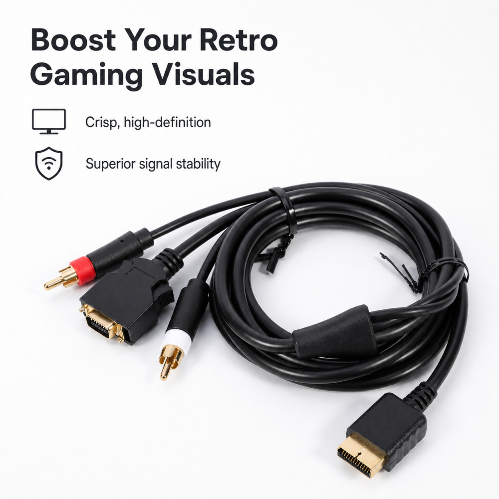 PS2 PS3コンソール用金メッキAVケーブル、レトロゲーム - Gaming Console Definition のレビューと価格