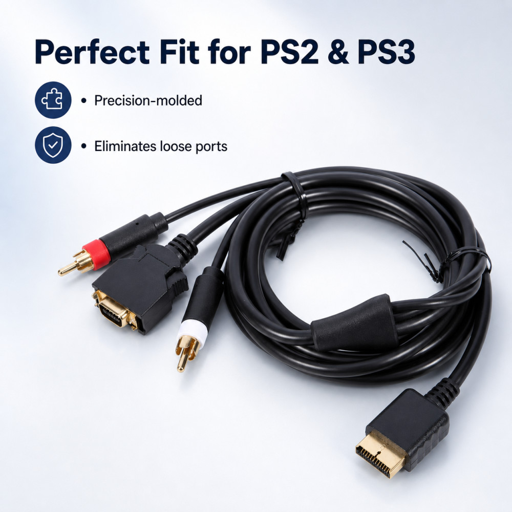 PS2 PS3コンソール用金メッキAVケーブル、レトロゲーム - Gaming Console Definition のレビューと価格