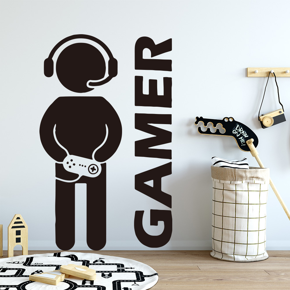 1pc ゲーマー壁アートデカールキッズルームの装飾ゲームハン - Gaming Console Handle のレビューと価格