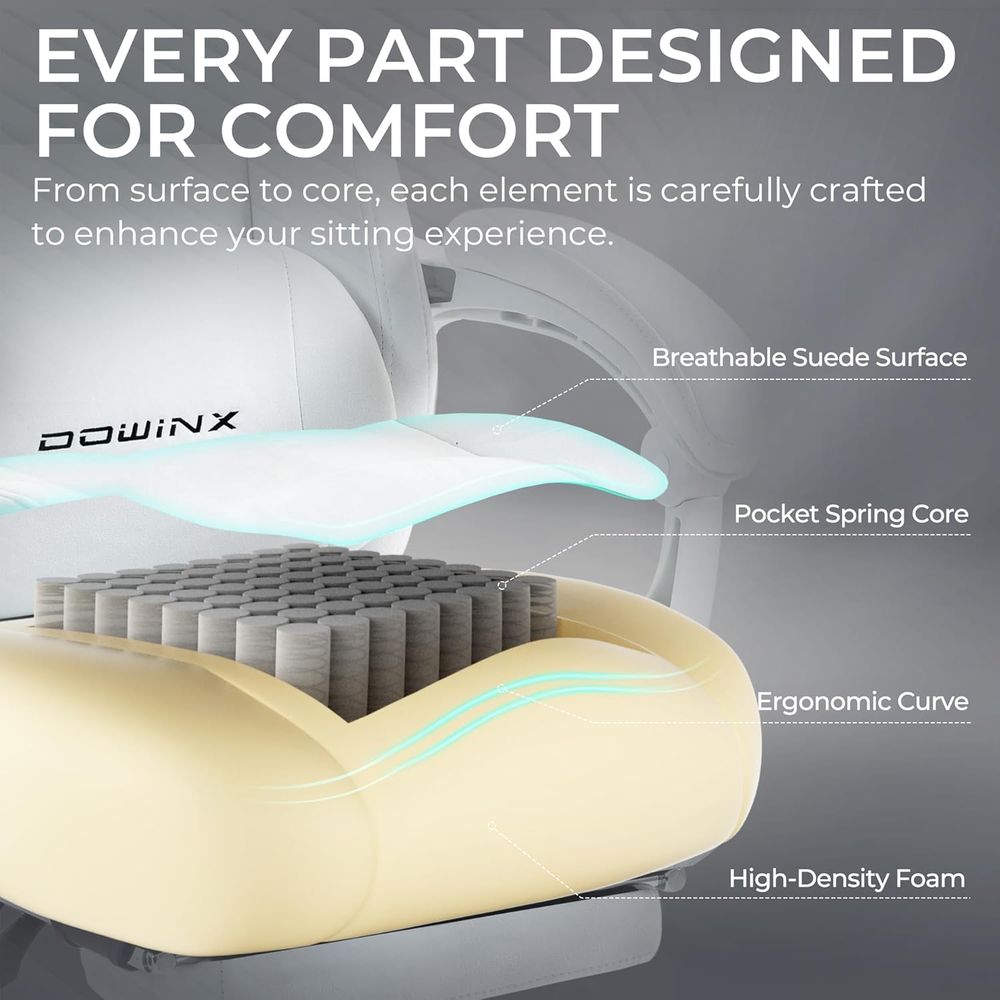 人間工学に基づいたハイバックスエードゲーミングチェア、スプリ - Gaming Chair Cushion のレビューと価格