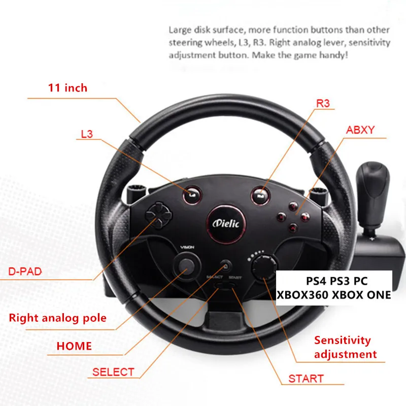 PS-レーシングゲーム用の実際の運転用のUSB付きステアリン - Gaming Console Car のレビューと価格