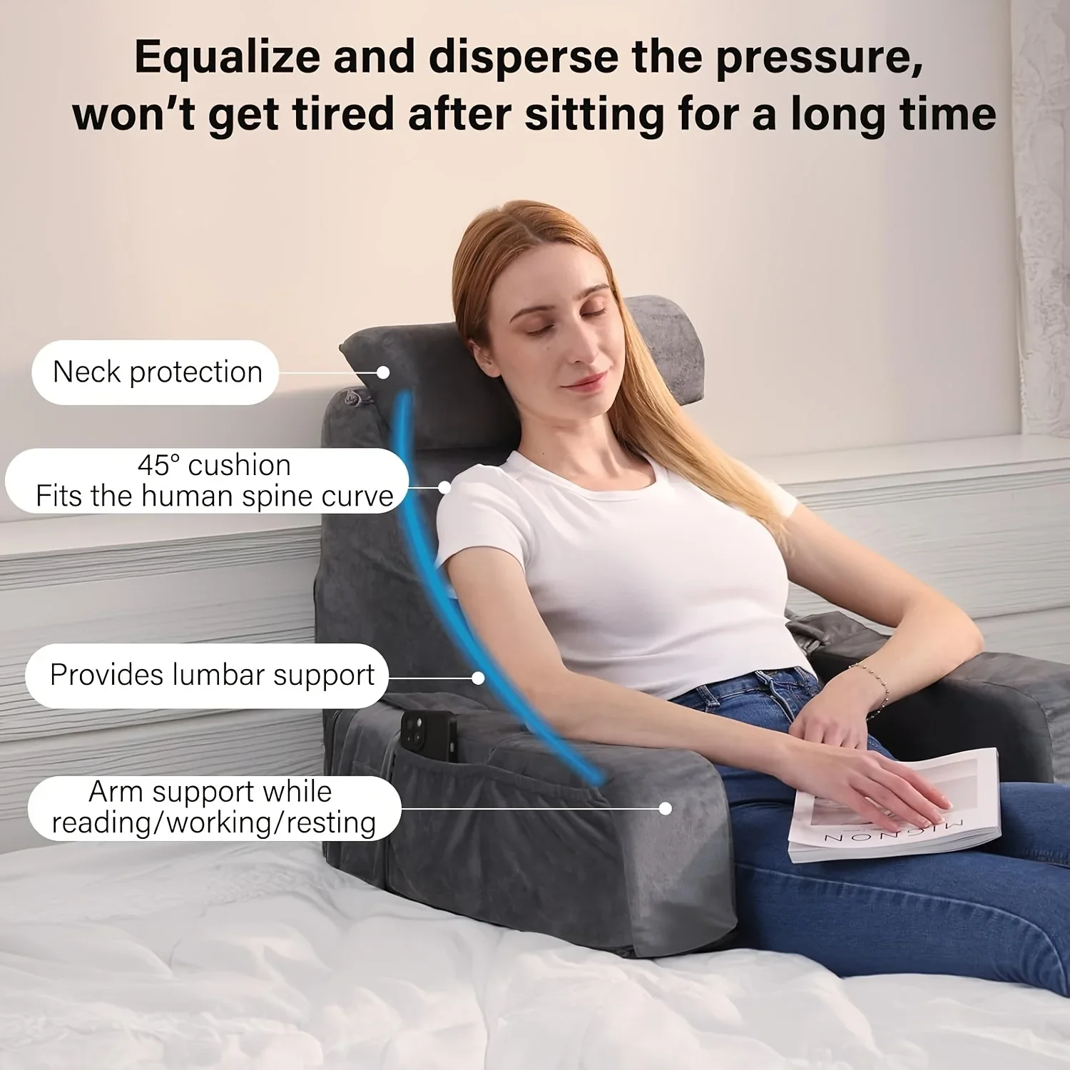 メモリーフォーム読書用枕、ベッド用特大アームレスト枕、読書・ - Gaming Chair Cushion のレビューと価格