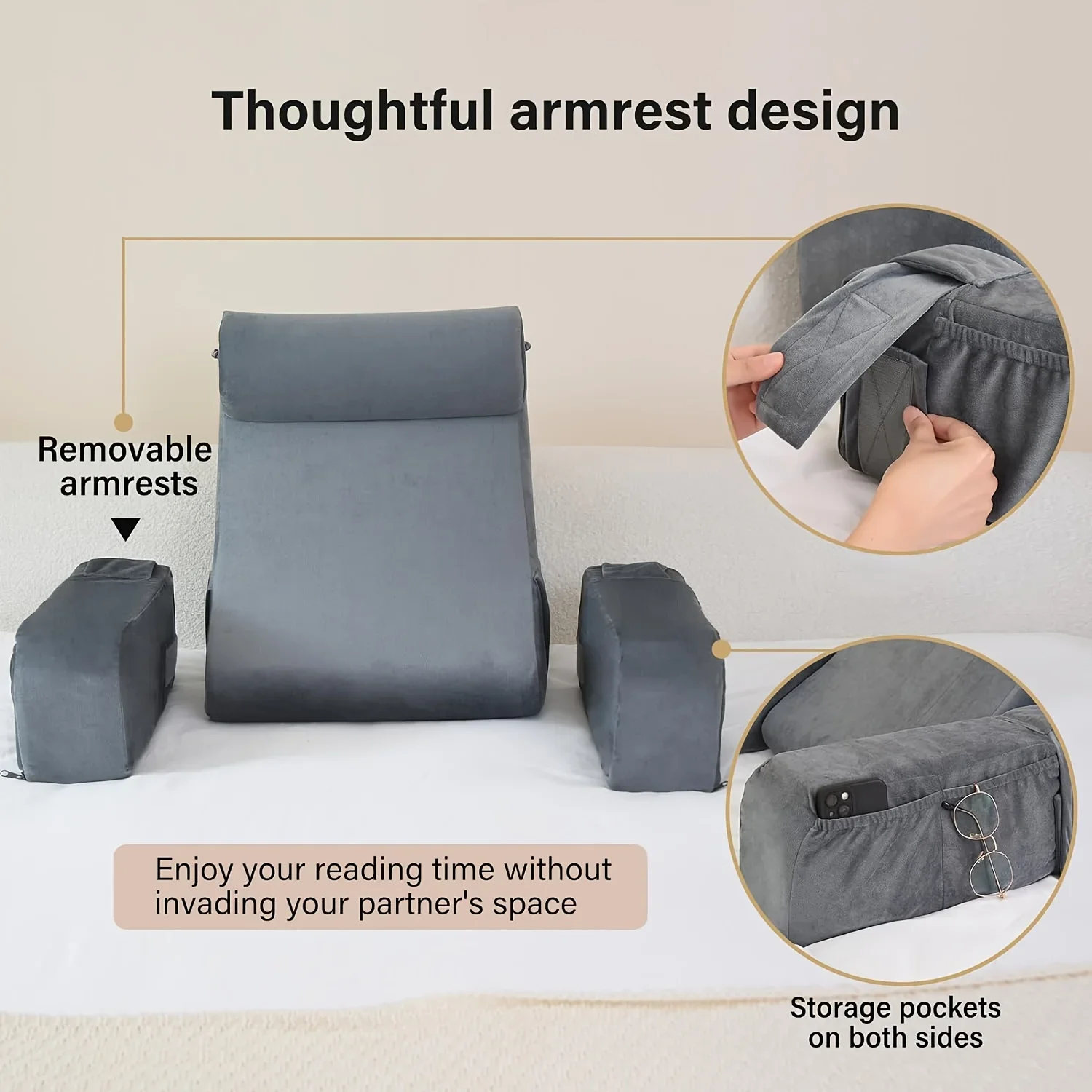 メモリーフォーム読書用枕、ベッド用特大アームレスト枕、読書・ - Gaming Chair Cushion のレビューと価格